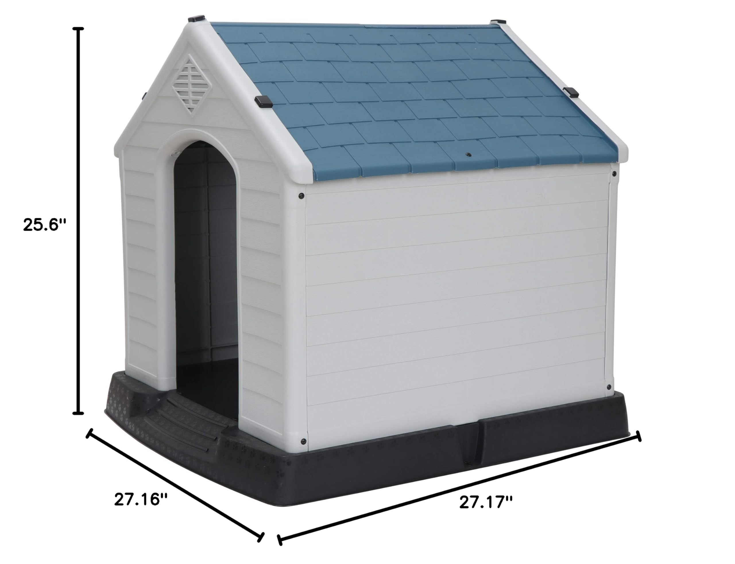 ZenStyle Waterproof Dog House for Small & Medium Dogs - Outdoor/Indoor Pet Kennel with Ventilation & Elevated Floor - Perfect for Backyard, Patio, or Garage Use