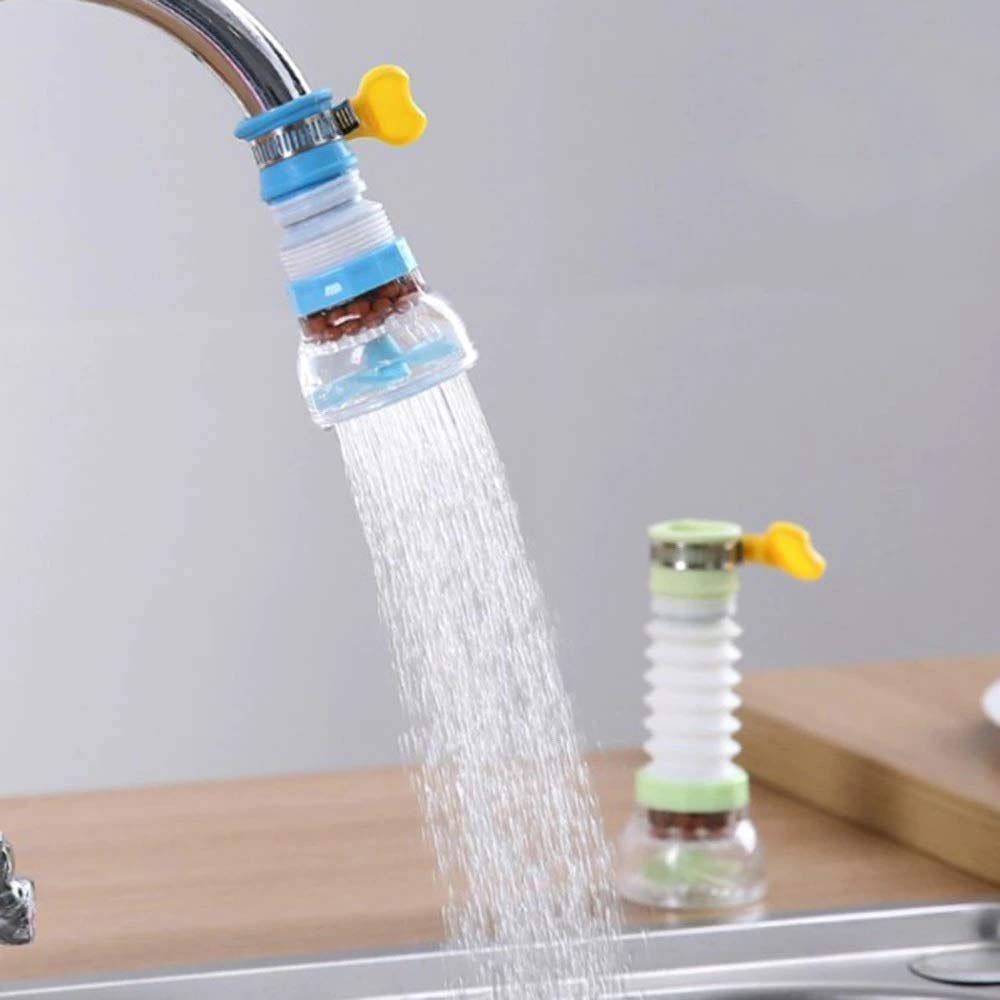 NOBILEA Flexible Kitchen Sink Faucet Extender - Anti-Splash Water Saving Rotatable Nozzle with Expandable Water Filter Shower Head - Perfect for Washing Dishes, Filling Pots & Cleaning Vegetables (Pack of 1)