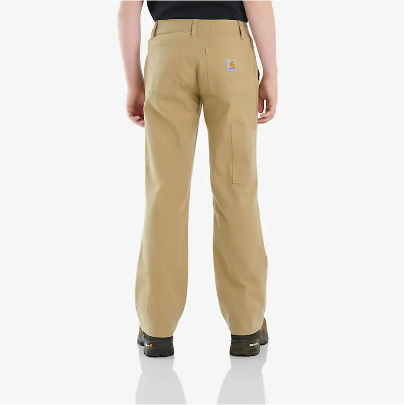 Carhartt Kids Rugged Flex® Loose Fit Utility Work Pants - Durable Dark Khaki Cargo Pants for Boys & Girls - Perfect for Outdoor Play, Hiking and School Activities