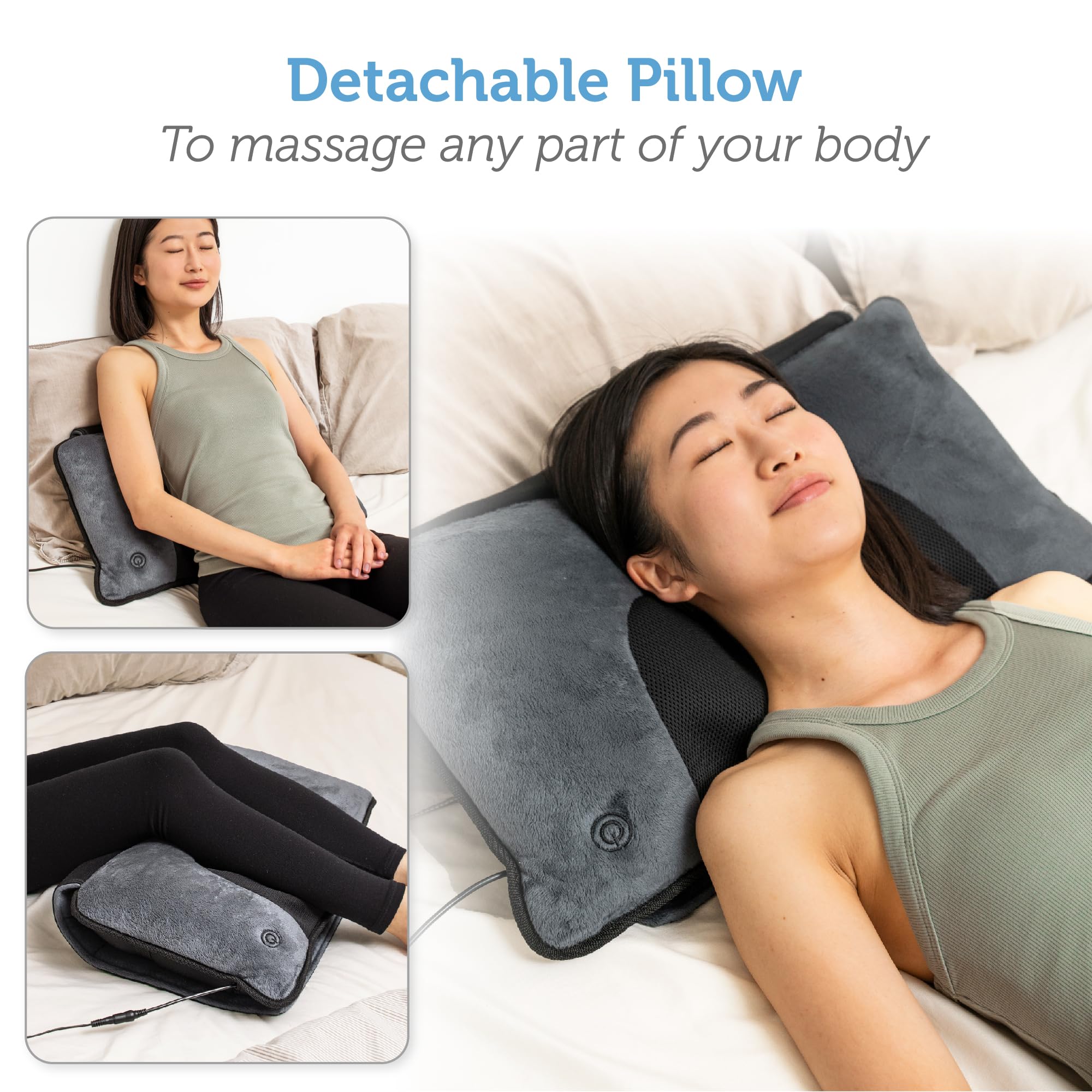Comfier Full Body Massage Mat with Heat - Shiatsu Neck Massage Pillow, 10 Vibrating Motors & 4 Heating Pads for Back Pain Relief - Perfect for Home, Office & Relaxation - Ideal Gift for Women & Men