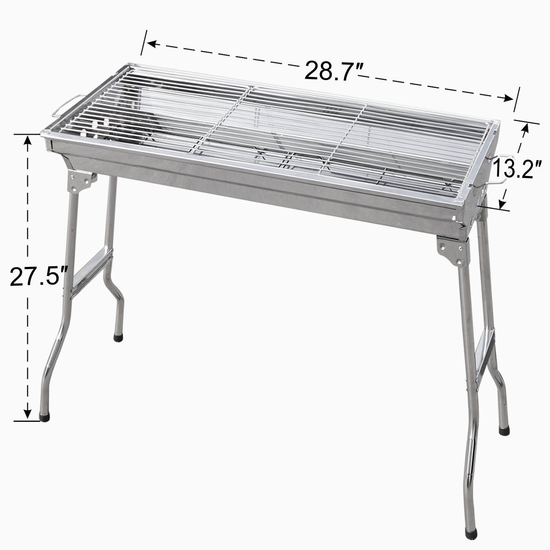 Foldable Large Charcoal BBQ Grill - Portable Outdoor Cooking Stove for Camping, Picnics & Backyard Barbecues - Strong Camel Brand