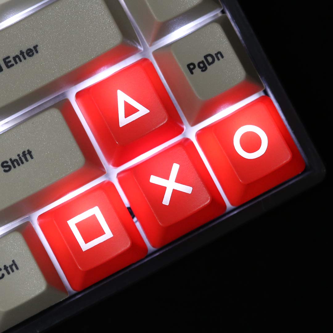 Custom ABS Cherry Keycaps for Mechanical Gaming Keyboard - Red Backlit for PS4/PC Gaming