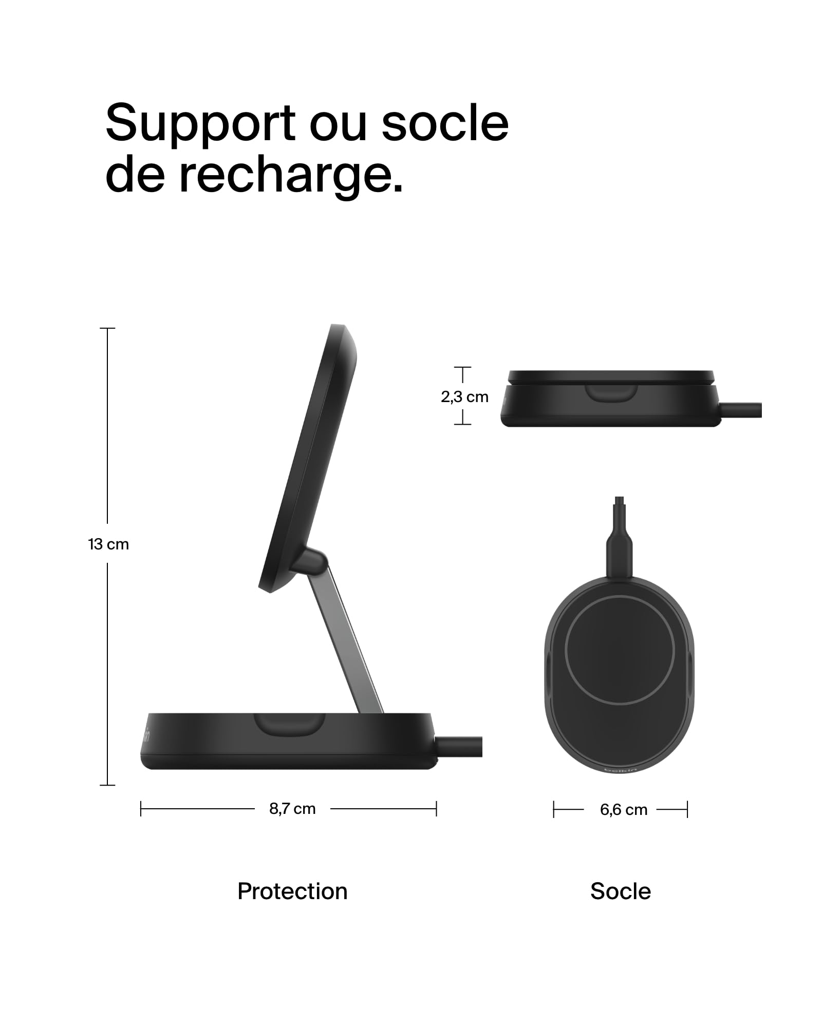 Belkin BoostCharge Pro Foldable Qi2 15W Magnetic Wireless Charger | MagSafe Compatible Fast Charging Pad for iPhone 15/14/13 Series & AirPods | Includes 20W AC Adapter | Perfect for Home, Office & Travel (Black)
