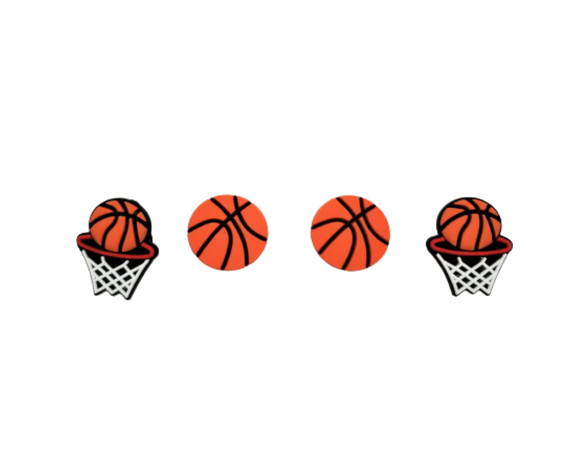 Crocs Compatible Basketball Shoe Charms - 4-Pack Multicolor Jibbitz for Crocs Clogs | Perfect for Sports Fans, Sneaker Enthusiasts & Crocs Decorations