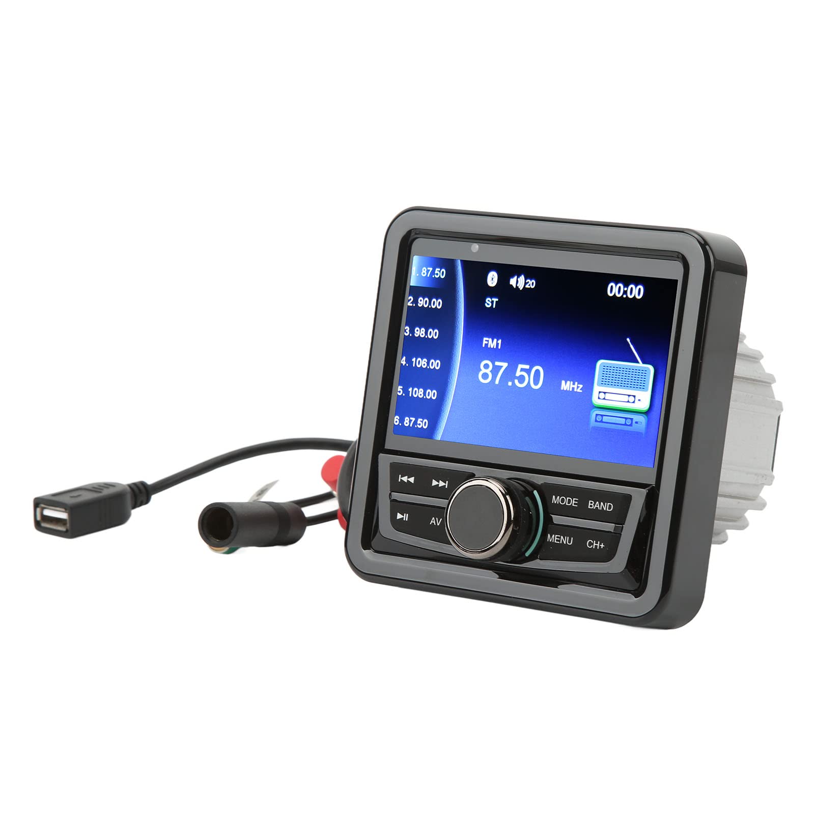 Waterproof Marine Stereo with Digital Display - MP3/MP5 USB AM FM AUX Boat Radio Receiver for Boats, Yachts & Vehicles | Perfect for Outdoor Water Activities, Fishing & Cruising