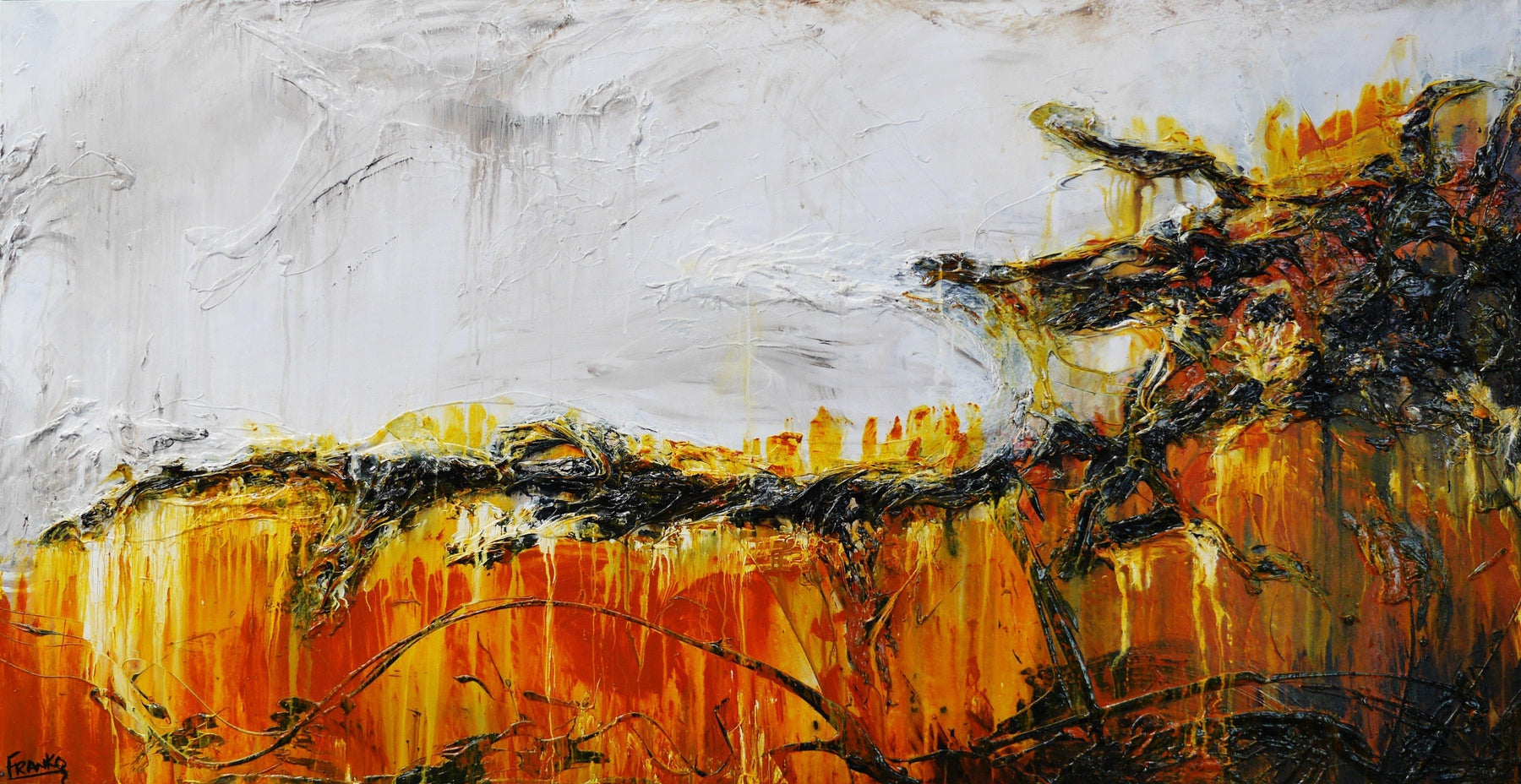 190cm x 100cm Large Sienna Textured Abstract Canvas Painting - Modern Wall Art for Living Room, Bedroom & Office Decor