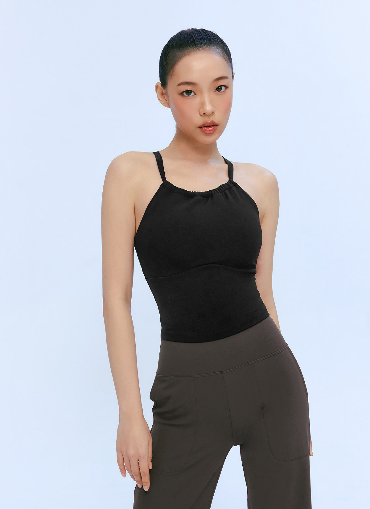 Black Label Power Rise Halter Neck Crop Top - Sexy Workout Tank Top for Women | Gym, Yoga & Summer Fashion | Perfect for Fitness, Running & Casual Wear