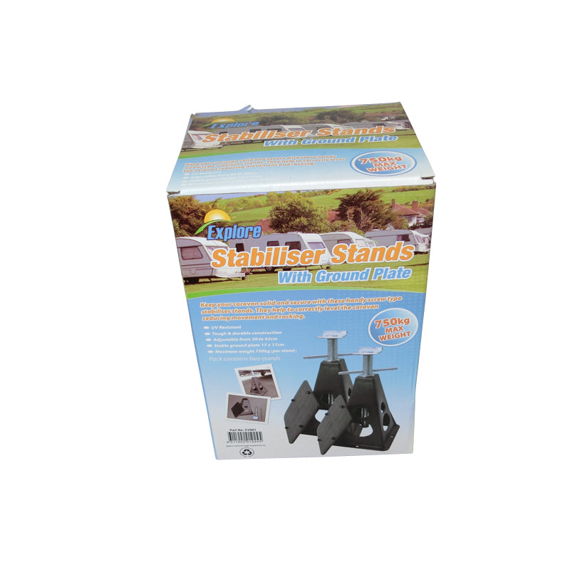 Caravan Stabilizer Stands (Pair) CVS01 - Heavy Duty RV Leveling Jacks for Camping & Travel Trailers
