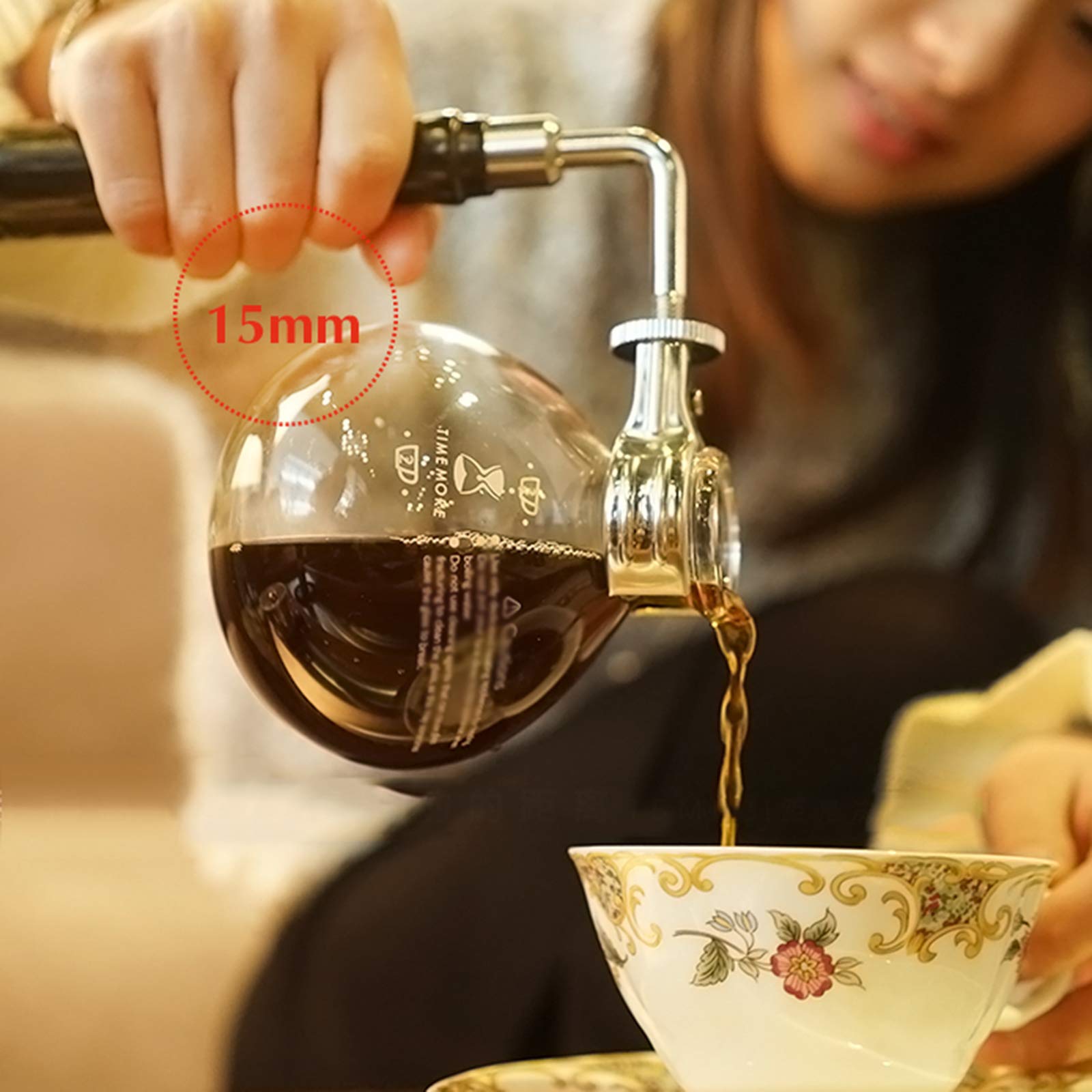 Premium Syphon Vacuum Coffee Maker - 3-5 Cup Handcrafted Glass Coffee Brewer with Heat-Resistant Borosilicate Glass - Perfect for Home Brewing, Specialty Coffee Shops & Gift Giving