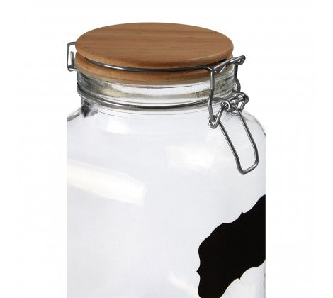 Chalkboard Label Storage Jar with Lid - Airtight Kitchen Canister for Flour, Sugar, Coffee & Spices - Perfect for Pantry Organization & Home Decor