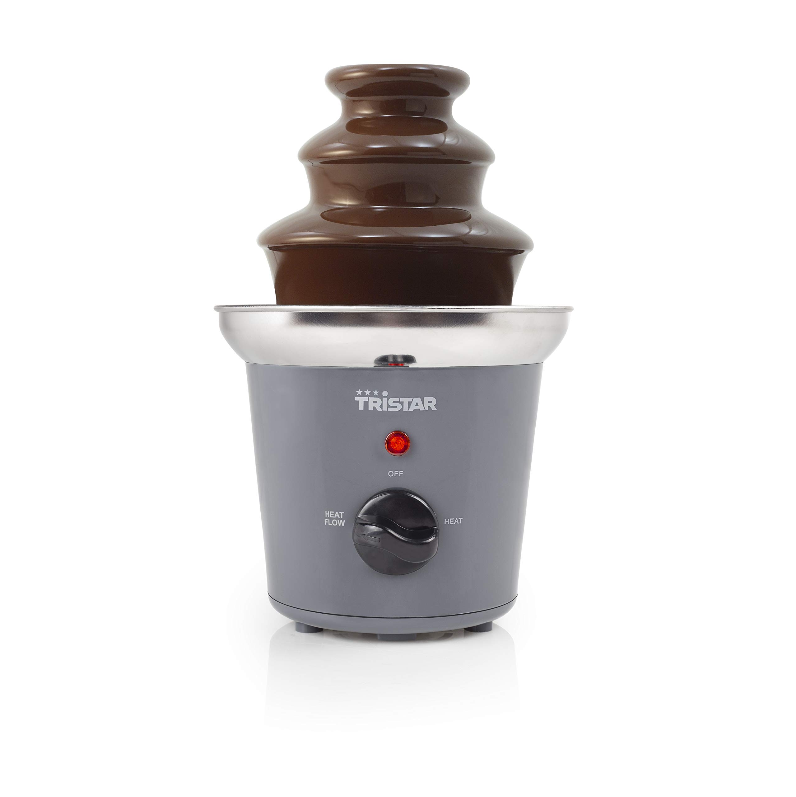 Stainless Steel Chocolate Fountain for Kitchens - 2 Heat Settings by Tristar | Perfect for Parties, Weddings & Dessert Buffets