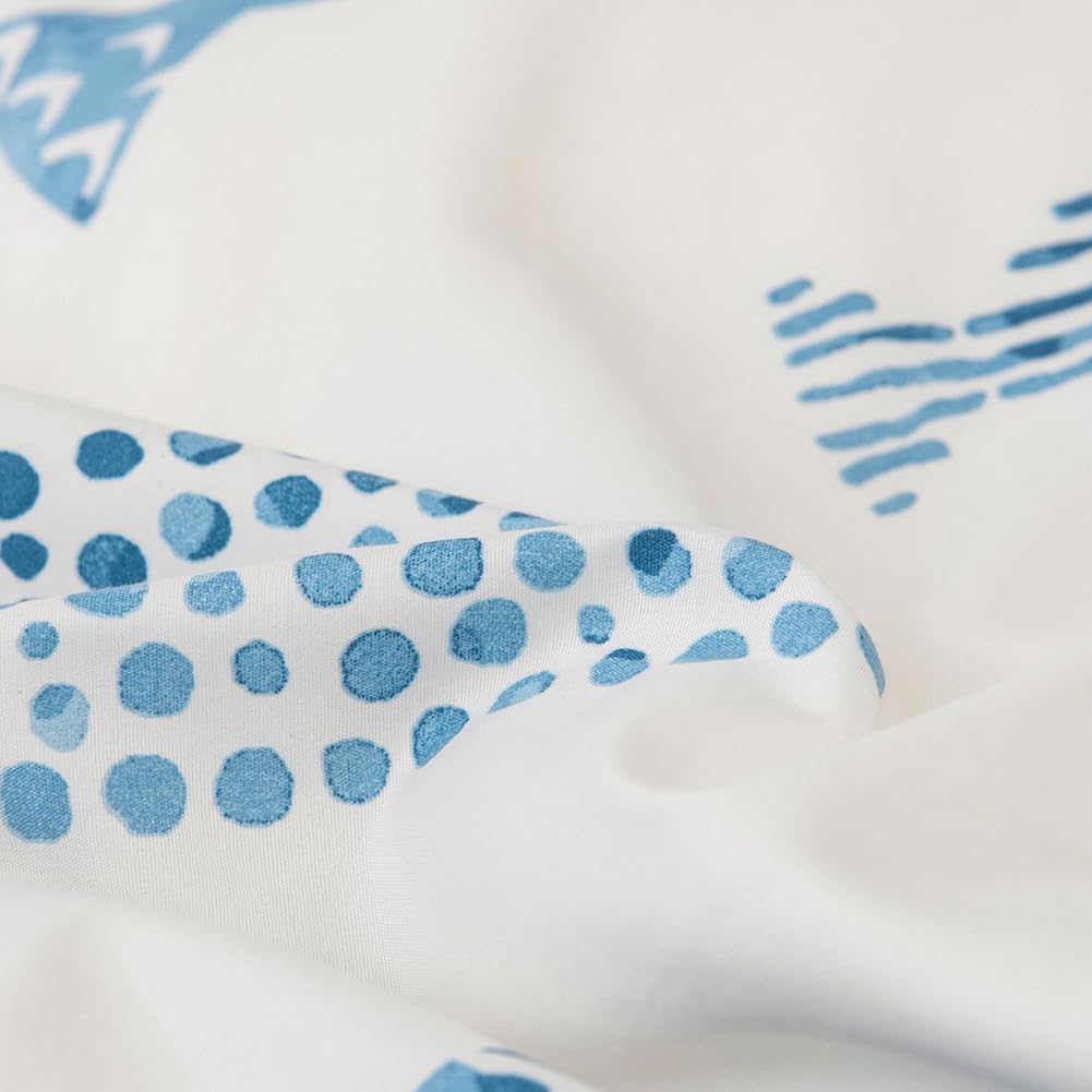 Coastal Duvet Cover Queen Set - 3 Piece Soft Lightweight Microfiber Bedding in Nautical Ocean Blue | Includes 1 Duvet Cover with Zipper Closure & 2 Pillowcases | Perfect for Beach House, Guest Room or Coastal Themed Bedroom Decor