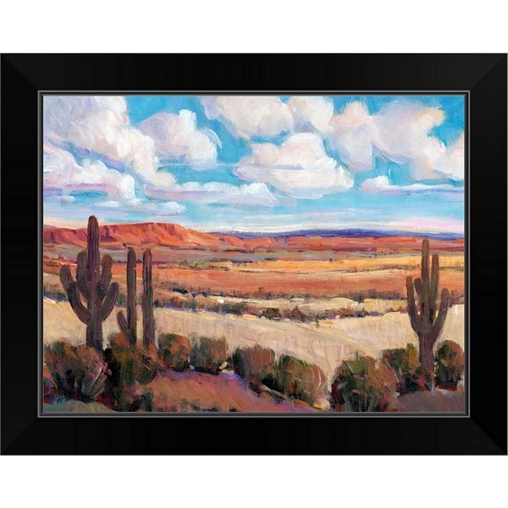 Desert Heat Black Framed Art Print - Modern Desert Landscape Wall Art for Living Room, Bedroom & Office Decor