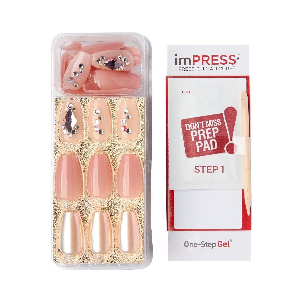 KISS imPRESS Press-on Manicure Couture Collection - Stunning False Nails for Women | Easy DIY Artificial Nails | Perfect for Parties, Weddings & Special Occasions