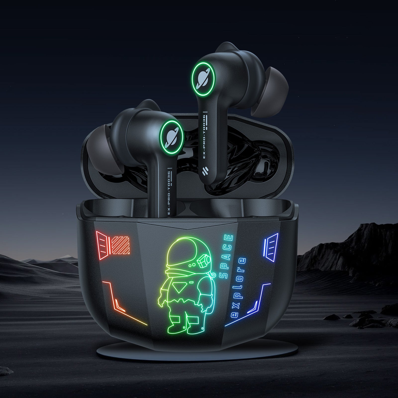 ONIKUMA T36 RGB TWS Gaming Earbuds - Bluetooth 5.0 Wireless Earbuds with 40ms Low Latency, Noise Cancelling for Mobile Gaming, Music & Workouts - Perfect for PUBG, Fortnite & Fitness Training