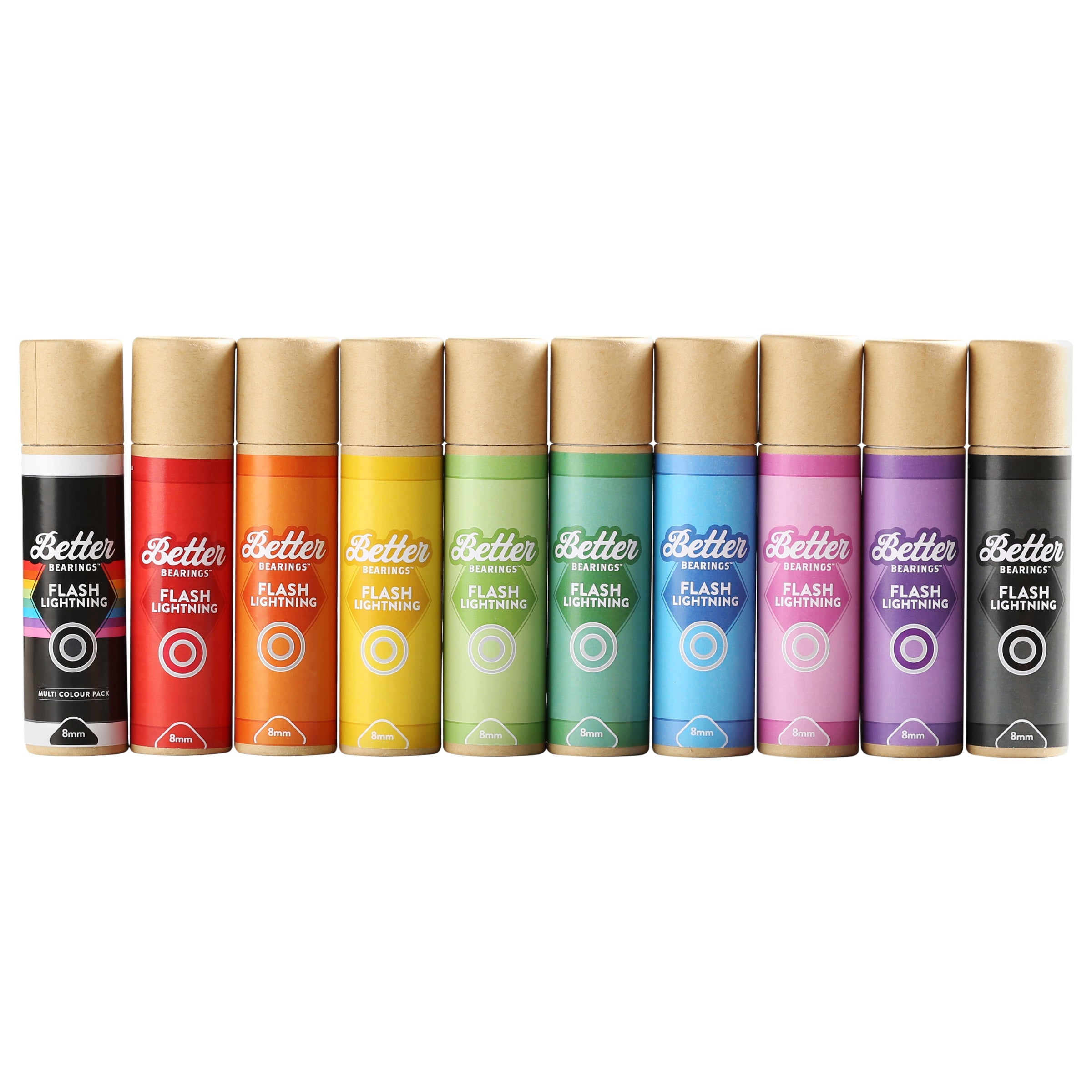 Better Bearings Flash Lightning Ceramic Bearings (16 Pack) - High-Speed Performance for Skateboards, Scooters & Rollerblades
