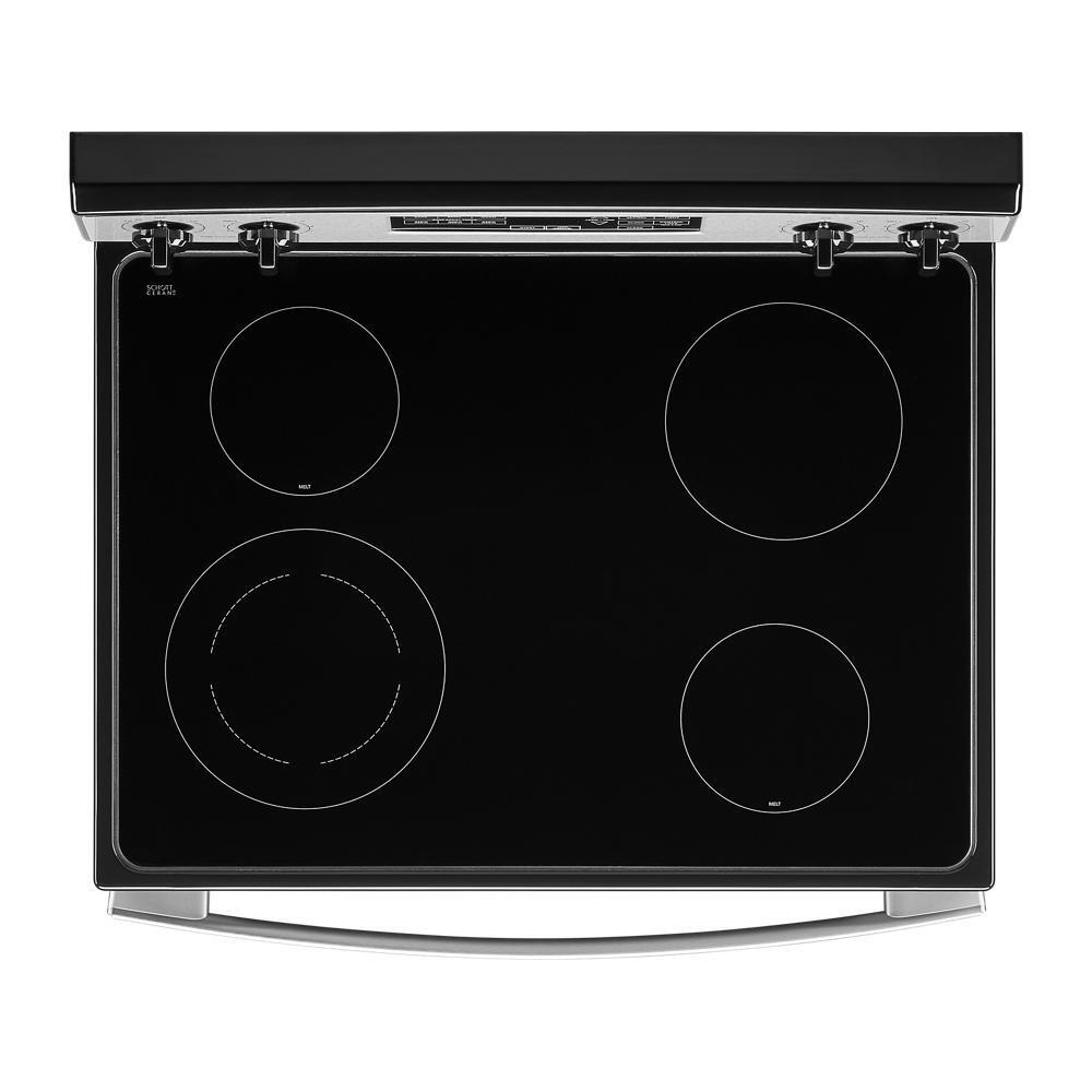 Amana AER6603SMS 30 Inch Electric Range with Extra Large Oven Window - Stainless Steel Freestanding Stove for Home Kitchen Baking & Cooking