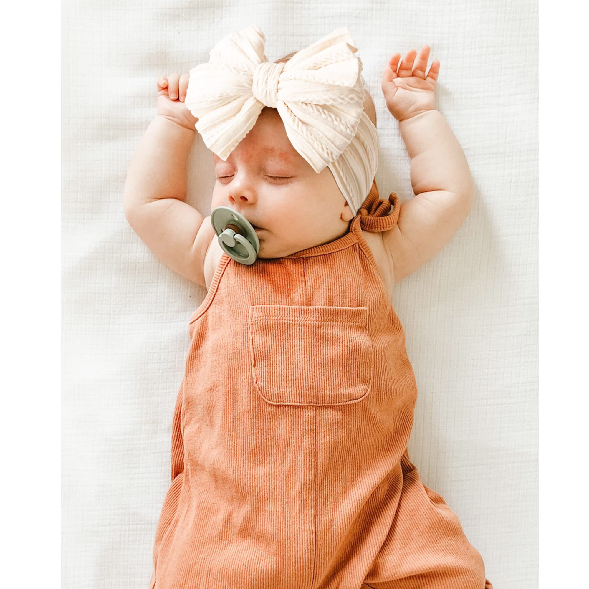 Niceye Handmade Baby Headbands - Soft Stretchy Nylon Hair Bands with Bows for Newborns, Infants & Toddlers | Perfect for Photoshoots, Birthday Parties & Everyday Outfits