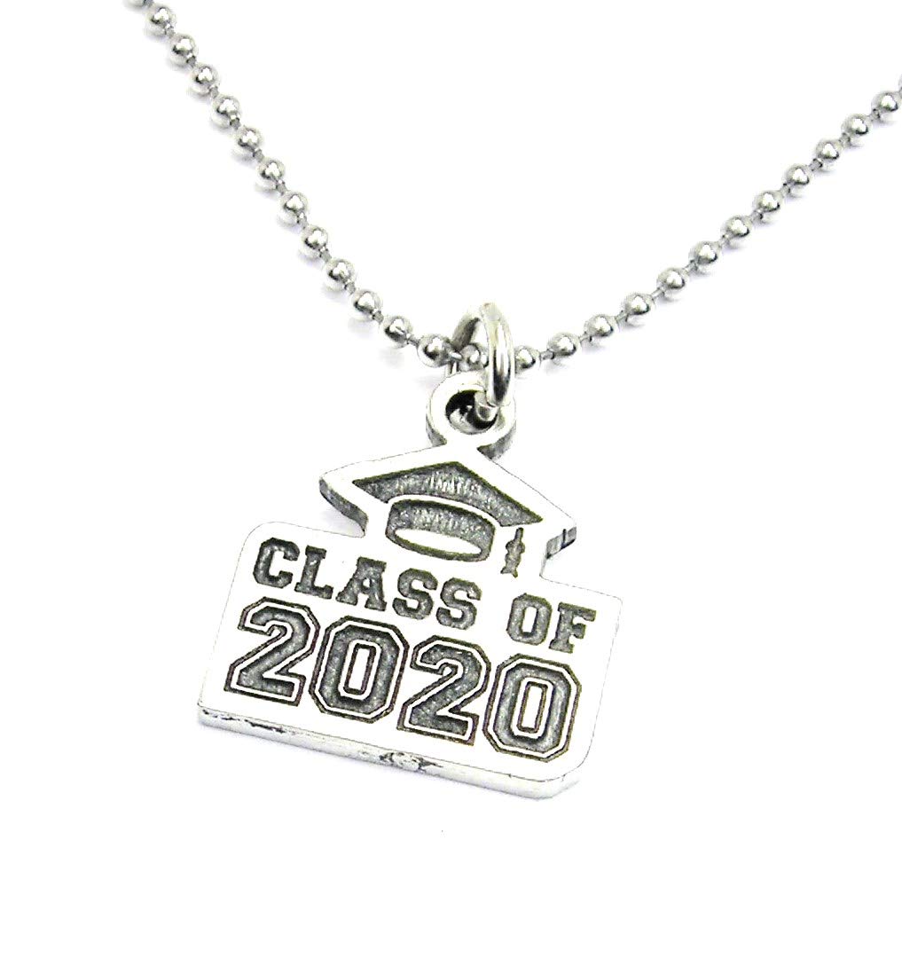 2020 Graduation Gift - Unisex Ball Chain Charm Necklace with Single Pendant - Perfect for High School & College Graduation Parties, Commencement Ceremonies & Yearbook Photos