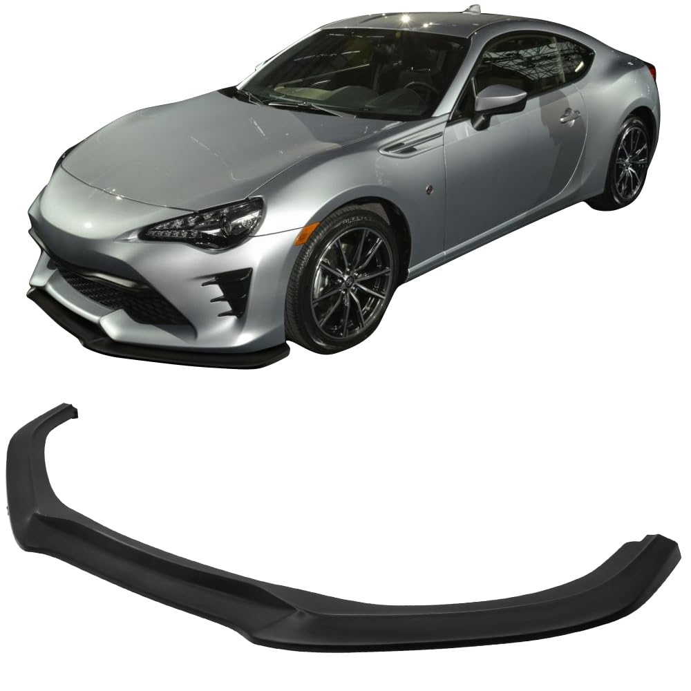 IKON MOTORSPORTS GT Style Black PU Front Bumper Lip Spoiler for 2013-2020 Toyota 86 - Under Chin Finisher Add-On | Enhances Aerodynamics & Sporty Look for Street Racing & Car Shows