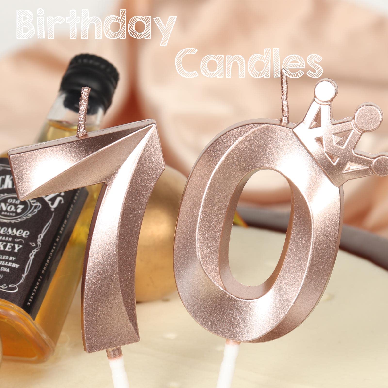 10th Birthday Cake Candles - Rose Gold Number 10 Candles with 3D Crown Topper for Girls, Women & Pet Birthdays | Perfect for Birthday Parties, Weddings & Anniversary Celebrations | Cake Decorations & Party Supplies