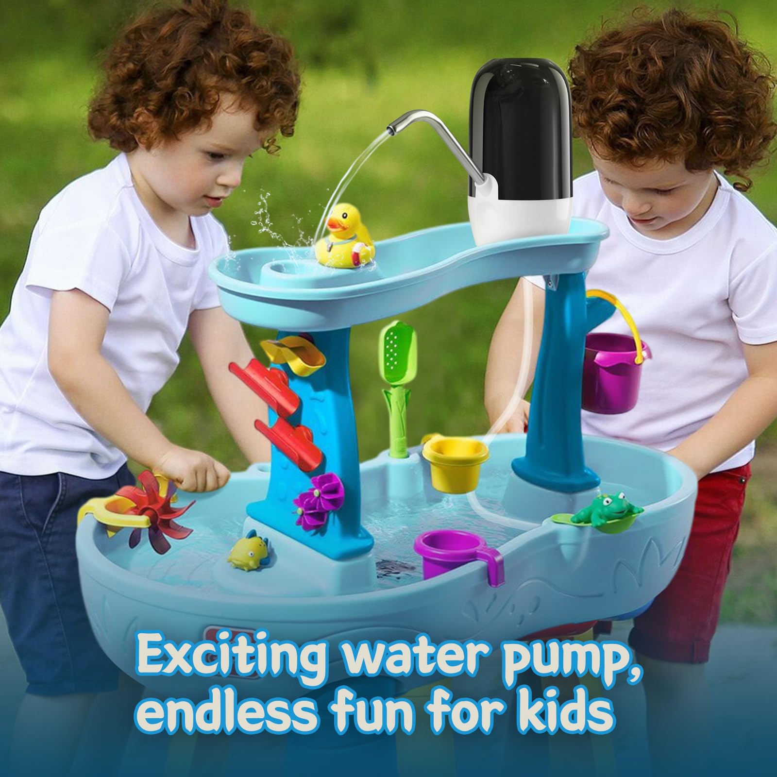 Portable Battery Operated Water Pump for Kids - Cordless Mini Water Pump for Outdoor Summer Fun, Pool, Beach, Garden & Water Play Table Toys