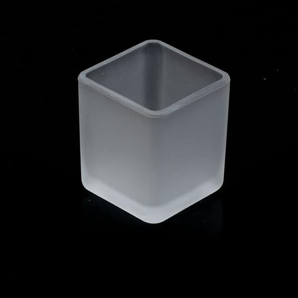 10 Pack Square Frosted Glass Tealight Candle Holders - 5cm Small Cube Votive Candle Holders for Wedding, Party, Holiday & Home Decor - Perfect for Centerpieces, Table Settings, Romantic Ambiance