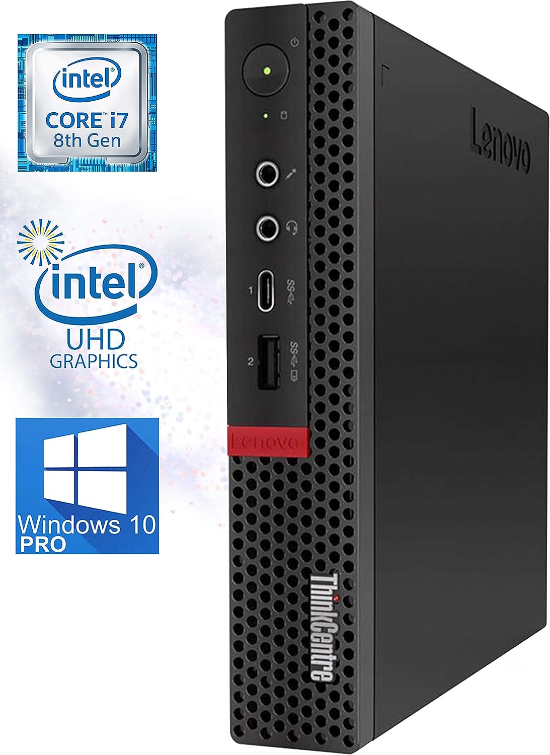 Lenovo ThinkCentre M920q Tiny Desktop PC - Intel Core i7-8700T Hexa-Core (8th Gen, up to 4.0GHz), 24GB RAM, 512GB M.2 SSD, WiFi 6, 4K Triple Monitor Support (DisplayPort/HDMI), Win 10 Pro | Compact Business Computer for Office, Home & Digital Signage - 1 Year Warranty