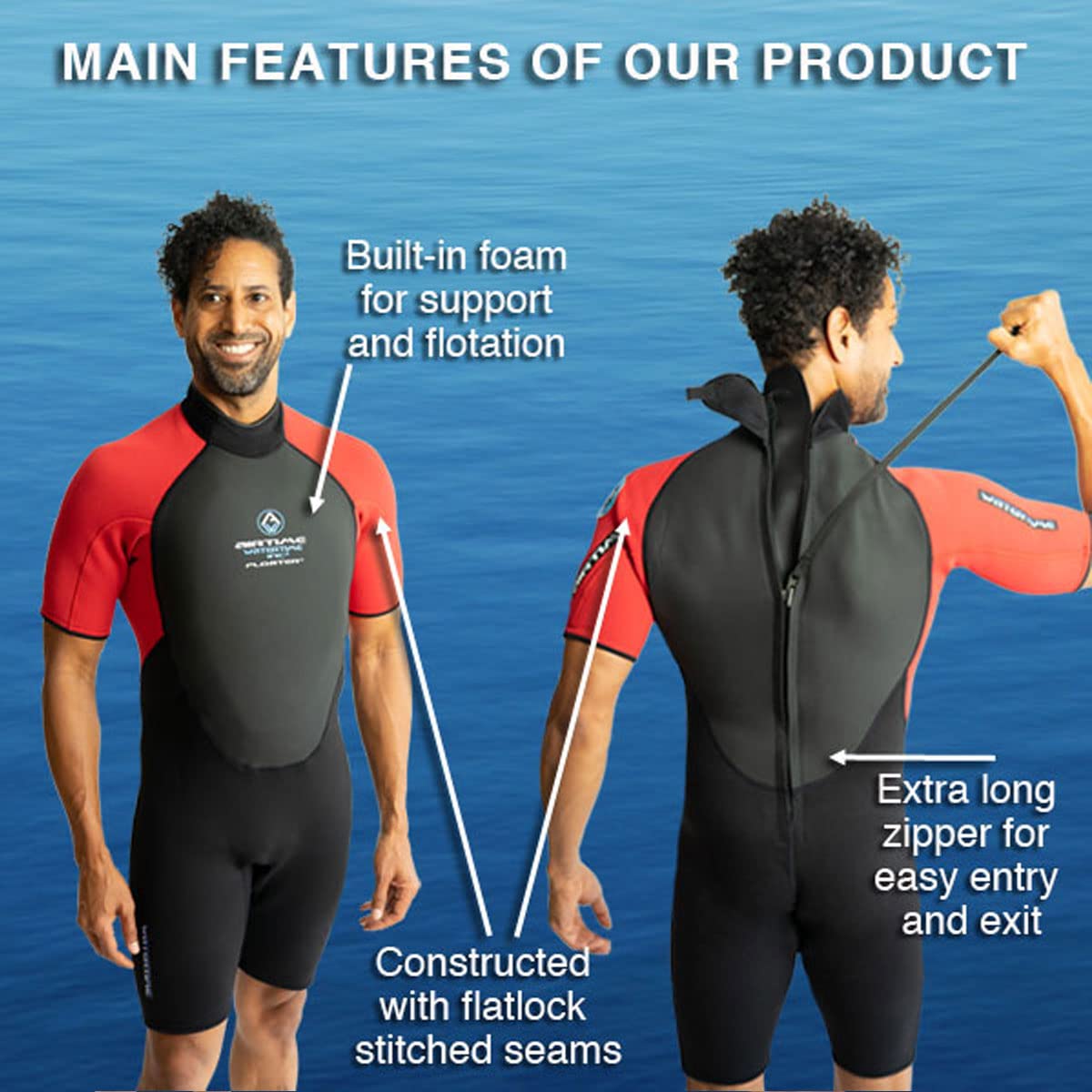 Men's Spring Wetsuit - Lightweight & Quick-Dry for Surfing, Snorkeling & Water Sports | Perfect for Warm Weather & Outdoor Adventures