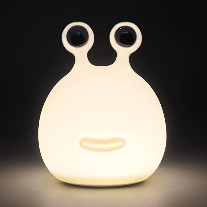 USB Rechargeable Kids Night Light - Cute Animal Shaped Touch Control Bedside Lamp with Timer, Safe Silicone & ABS+PC Material, Portable LED Nursery Light for Breastfeeding, Bedroom, Nursery & Travel (White)
