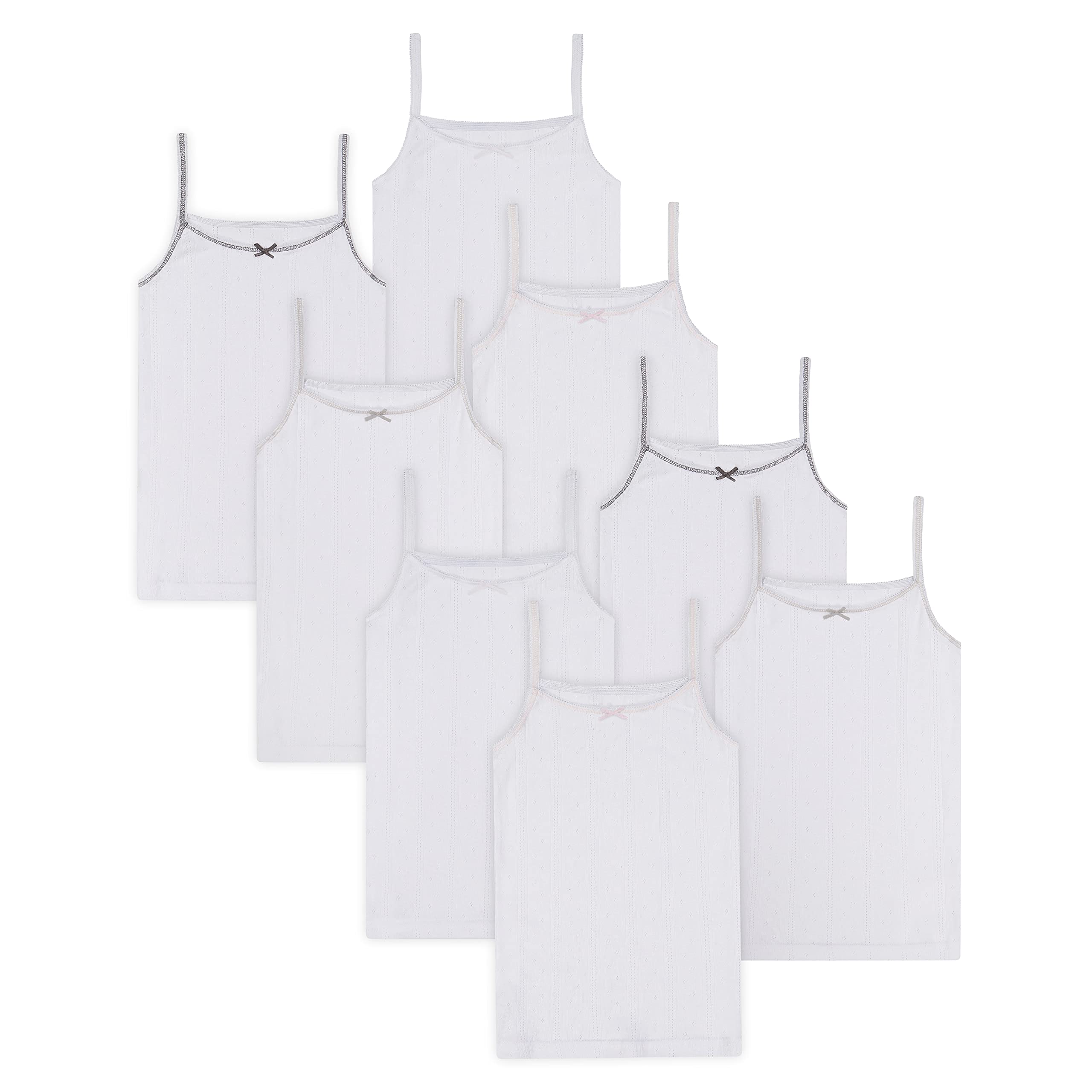 Buyless Fashion Girls Tank Tops - 8 Pack Sleeveless Cotton Cami Undershirts for Kids & Toddlers, Breathable Summer Tops for Dance, Gymnastics, School, Playdates & Outdoor Activities