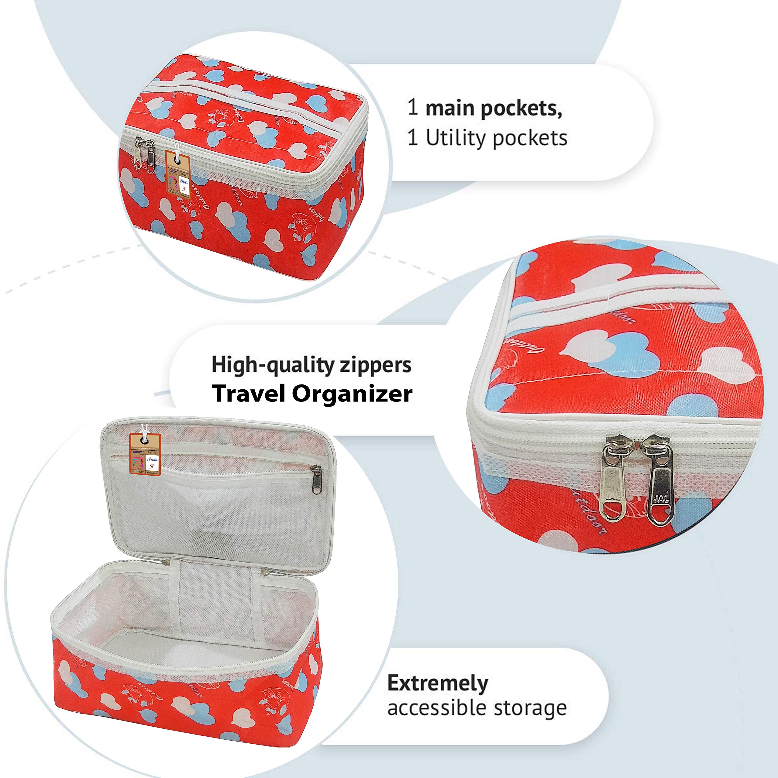 **Atorakushon® 3-Pack Fabric Makeup Storage Box & Travel Vanity Organizer – Cosmetic Toiletry Bag, Jewelry Pouch, Wardrobe Organizer (Multicolor) – Perfect for Travel, Home & Daily Use**
