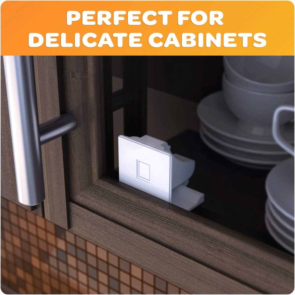 Jambini Magnetic Cabinet Locks - Child Safety Cabinet Locks for Baby Proofing | 8 Locks + 2 Keys | Secure Kitchen, Bathroom & Furniture (No Drilling Required)