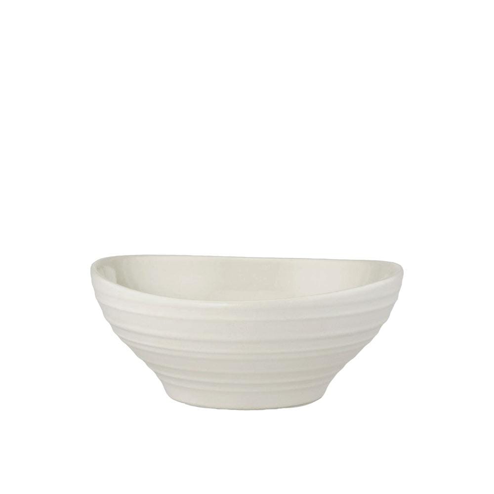 Swirl White Fruit Bowl - Elegant Ceramic Serving Bowl for Fruits, Snacks & Desserts - Perfect for Kitchen, Dining Table & Party Display
