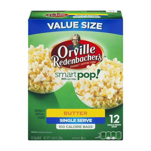 Orville Redenbacher's SmartPop! Butter Microwave Popcorn - 10 Single Serve Bags - Healthy Snack for Movie Nights, Office Breaks & School Lunches