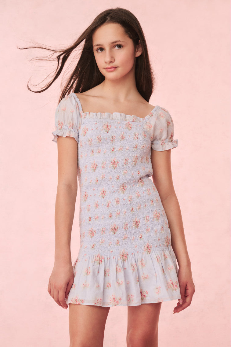Girls Floral Cotton Mosaic Print Dress - Comfortable & Stylish Summer Outfit for Playdates, Parties & Family Outings