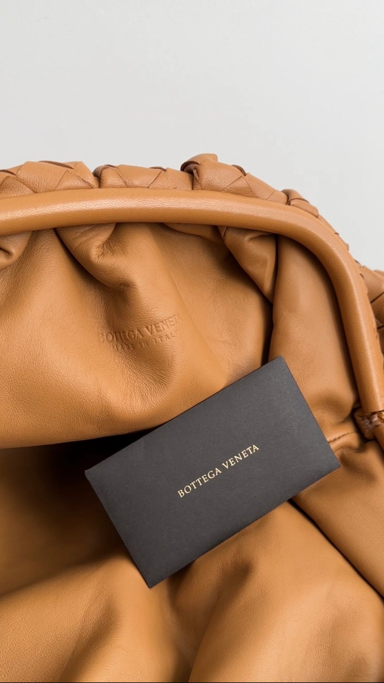 Bottega Veneta Caramel Intrecciato Leather Pouch Clutch Bag for Women | Luxury Designer Handbag | Perfect for Evening Parties, Weddings & Special Occasions