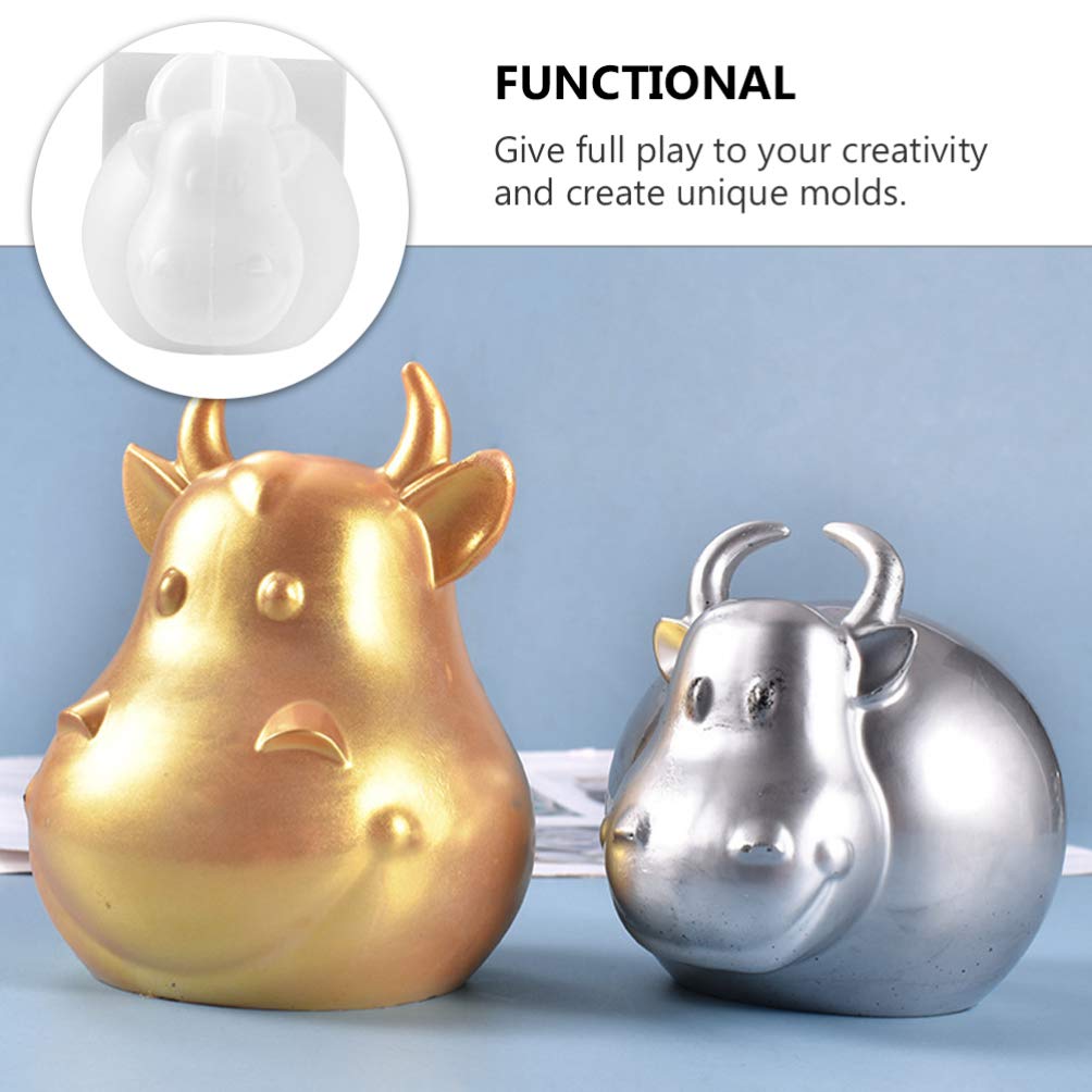 EXCEART Silicone Resin Molds for DIY Crafts - Cattle Cow & Chinese Zodiac Ox Epoxy Casting Molds - Perfect for Making Keychains, Jewelry, Home Decor (Year of The Ox 2021)