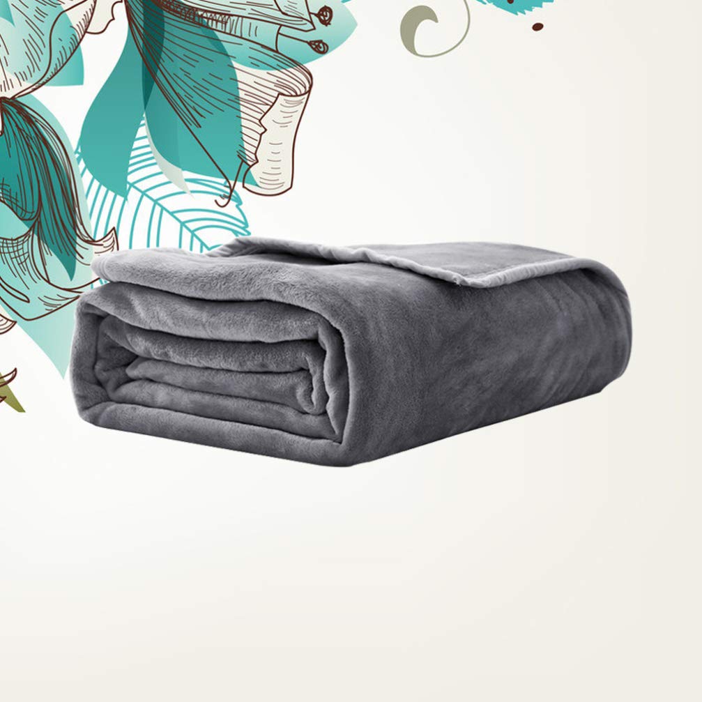 POPETPOP Solid Color Flannel Fleece Blanket - Soft Warm Cozy Bed Blanket for Winter, Home, Office & Travel Use