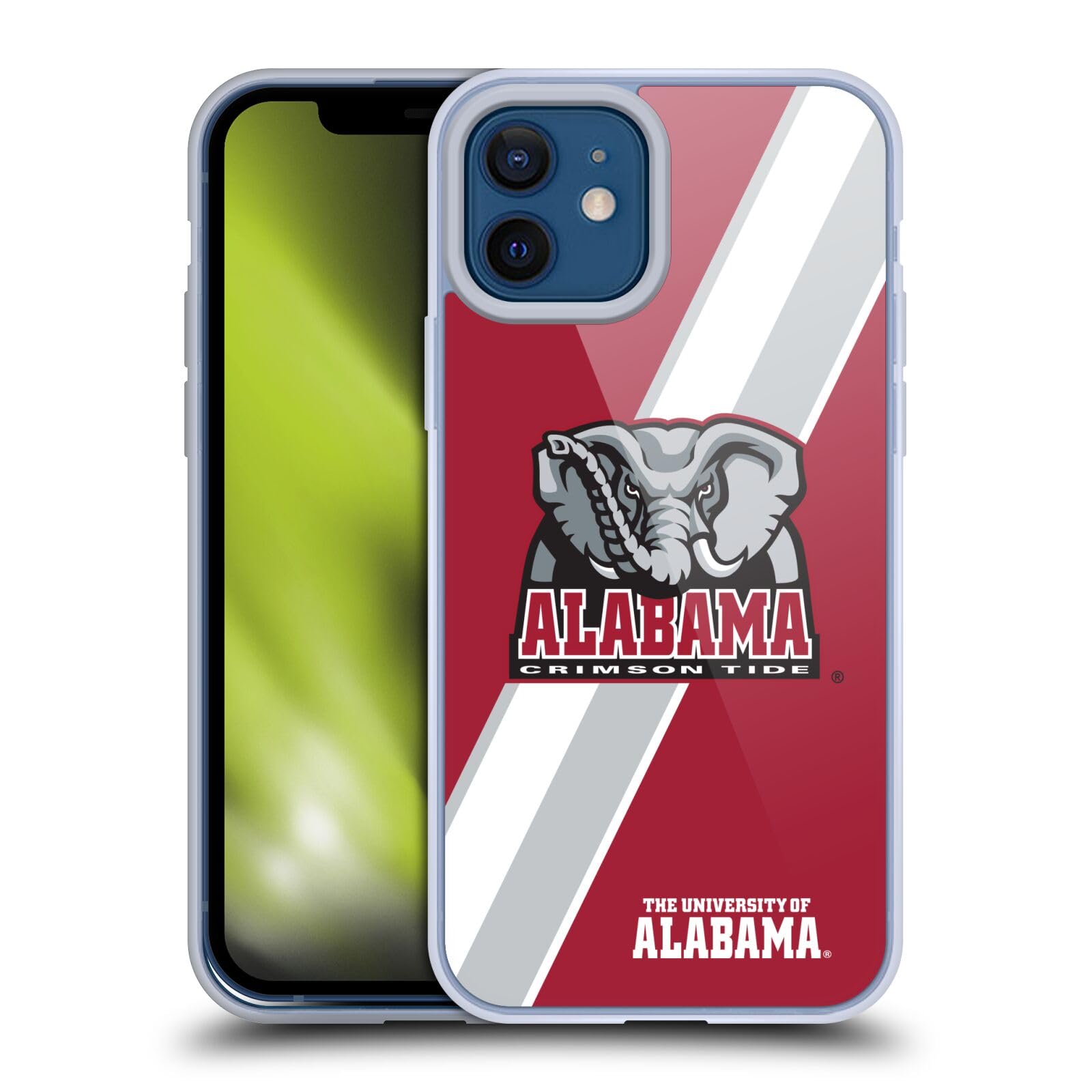 Officially Licensed University of Alabama UA Stripes Soft Gel Phone Case for Apple iPhone 12 & 12 Pro - Durable Protection with Team Spirit | Perfect for Game Days, School Pride & Everyday Use