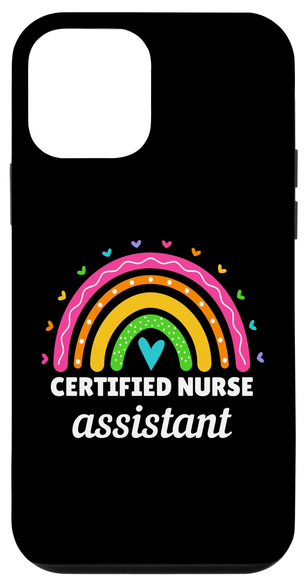 Certified iPhone 12 Mini Case for Nurses - CNA Approved Rainbow Design Protective Phone Cover for Women - Perfect for Healthcare Workers, Nursing Students & Medical Professionals