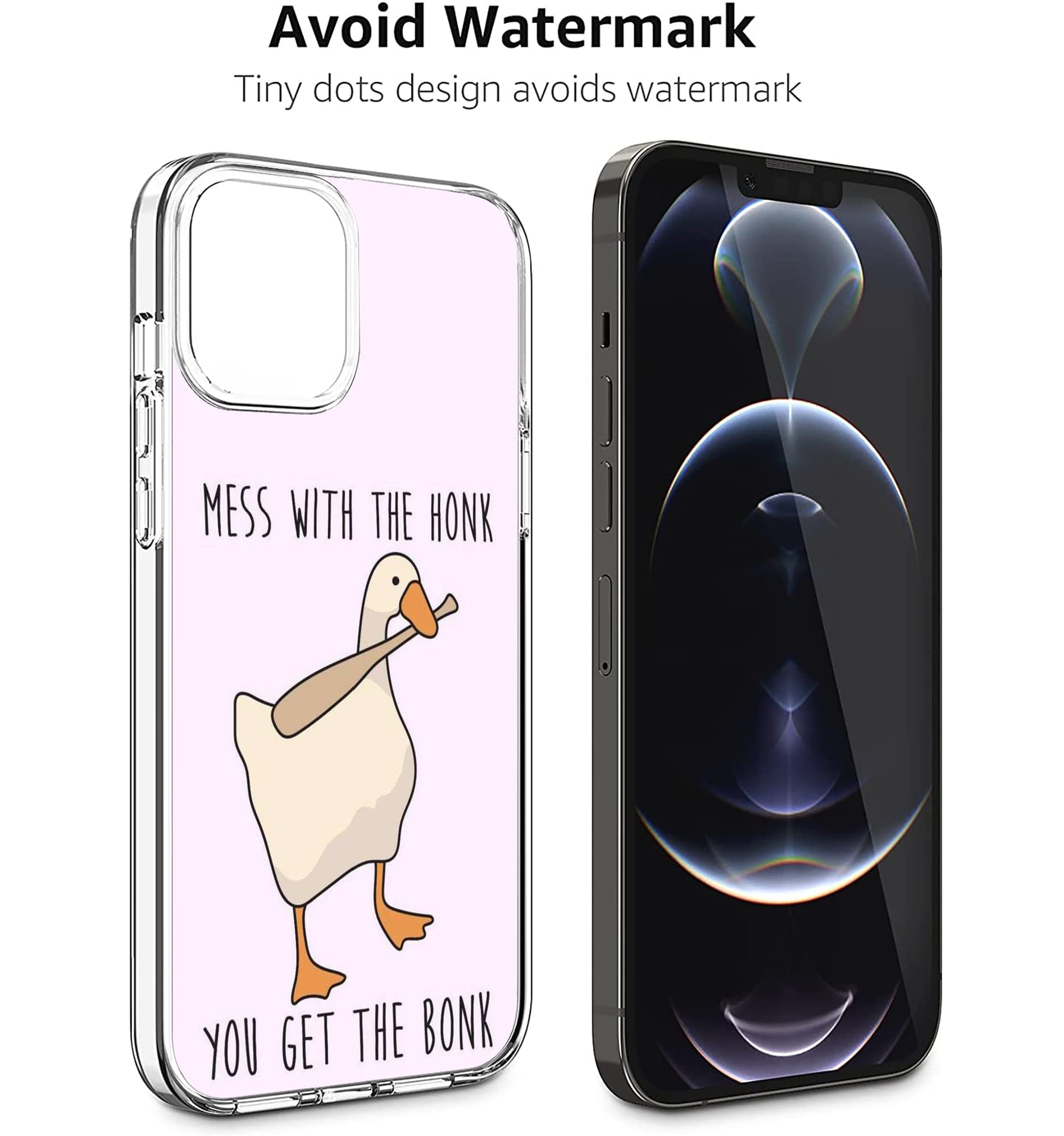 Cute Funny Duck Biting Baseball Bat iPhone 13 Pro Max Case - Shockproof Clear Phone Cover for Protection | Perfect for Everyday Use, Sports & Outdoor Activities
