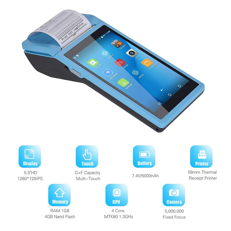 P58 S1/S2 Wireless Handheld POS Terminal - Bluetooth Barcode Scanner for Retail Stores, Restaurants & Mobile Payments | Fast Checkout Solution for Small Businesses