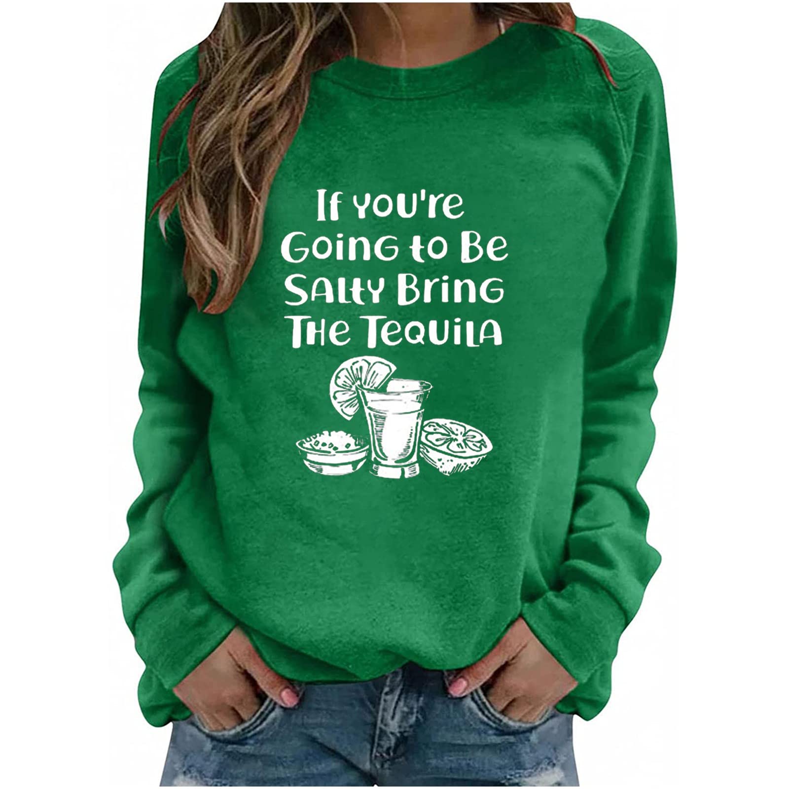 Trendy Women's Long Sleeve Graphic Crewneck Sweatshirt - Winter & Fall Workout Top for Sports & Casual Wear | 2022 Fashion | Perfect for Gym, Running, Yoga & Everyday Comfort