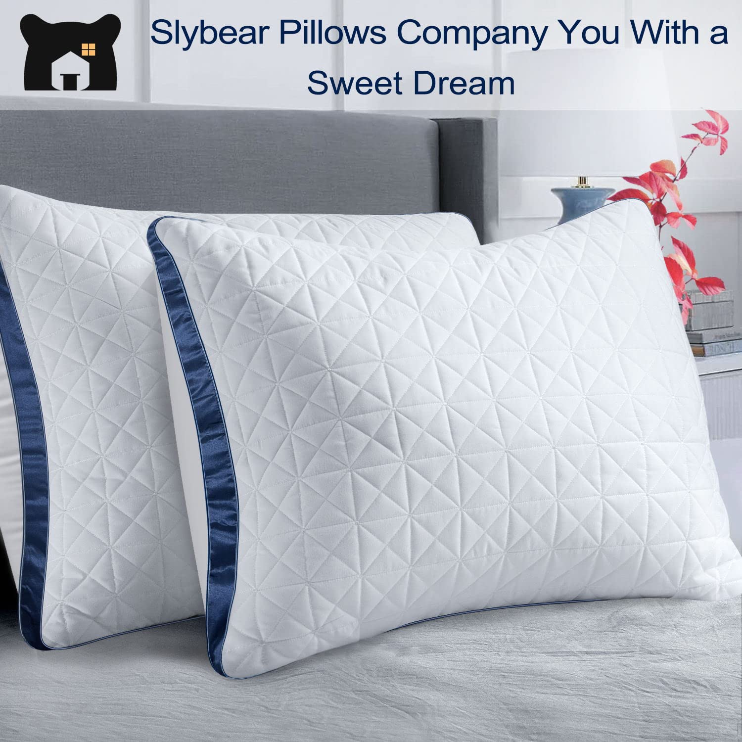 King Size Pillows Set of 2 - Cooling Hotel Luxury Bed Pillows for Sleeping, Breathable Down Alternative Gusseted Pillow for Side, Stomach & Back Sleepers | Perfect for Home, Travel & Guest Rooms