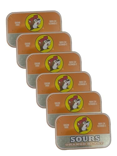 Buc-ee's Sugar Free & Gluten Free Orange Sours Mints - 50 Count Pack | Fresh Breath Solution for Travel, Work & After Meals