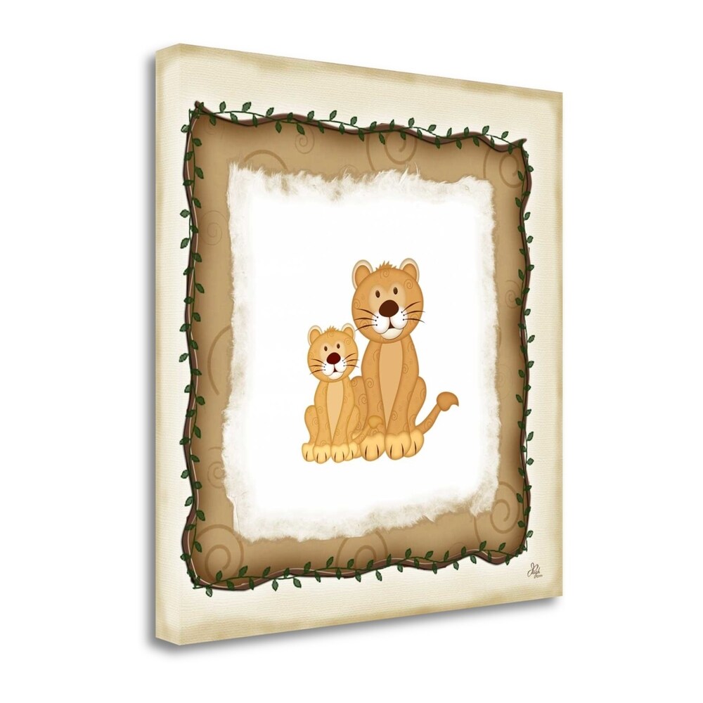 2 Lion Cubs by Jennifer Pugh - Premium Giclee Art Print on Gallery Wrapped Canvas - Ready to Hang Wall Decor - Perfect for Living Room, Bedroom & Office Decor