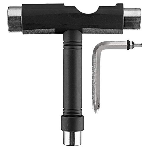 T-Tool Black Multi-Purpose Skateboard Tool for Adjusting Trucks, Wheels & Bearings - Perfect for Skateboard Maintenance & DIY Repairs at Home or Park