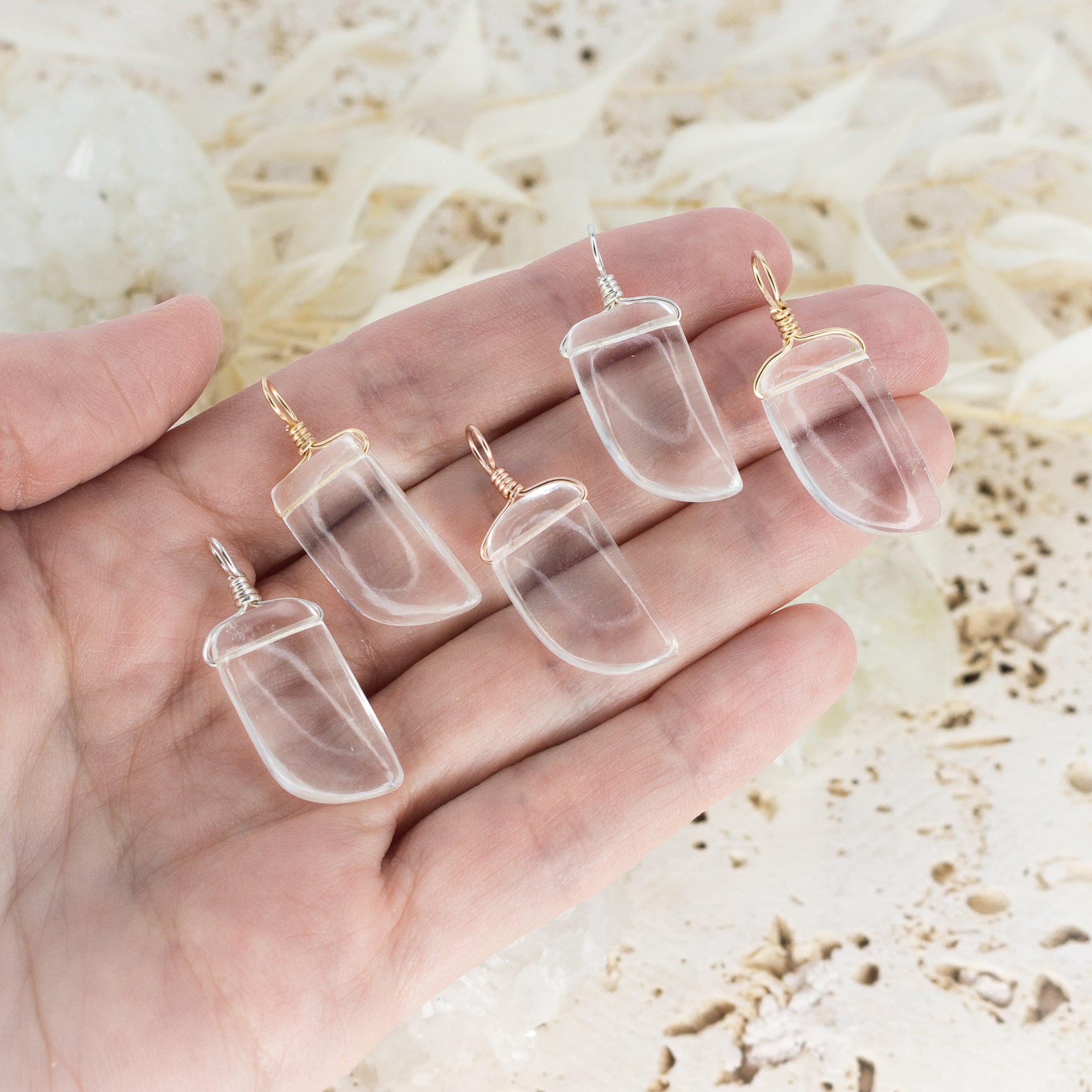 Small Smooth Crystal Quartz Pendant Necklace with Gentle Point - Perfect for Meditation, Healing & Spiritual Jewelry Gifts