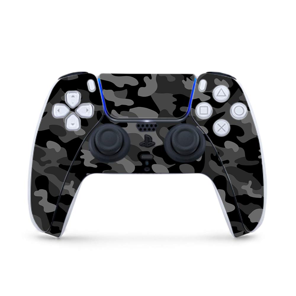 MightySkins Black Camo Vinyl Skin Wrap for PS5 Controller - Protective & Durable Decal Cover Compatible with Playstation 5 | Easy to Apply, Remove & Change Styles | Made in USA | Perfect for Gaming, Customization & Controller Protection